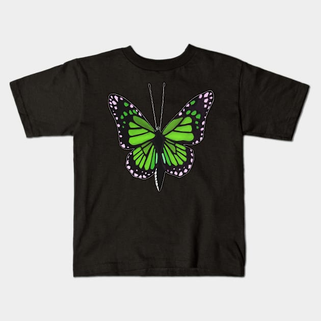 Butterfly 02n, transparent background Kids T-Shirt by kensor